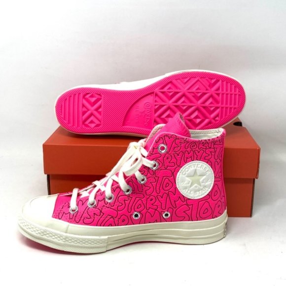 Converse Chuck 70 All Star High Top Pink Leather Women's Sneakers Size 170353C - Picture 8 of 10